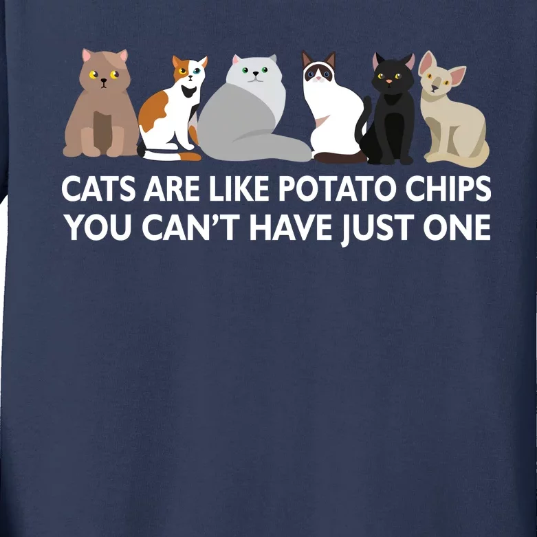 Cats Are Like Potato Chips Kids Long Sleeve Shirt