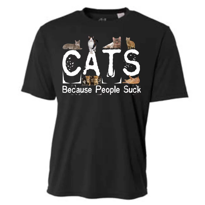 Cats Because People Suck Cooling Performance Crew T-Shirt