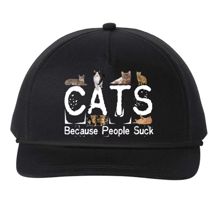 Cats Because People Suck Snapback Five-Panel Rope Hat