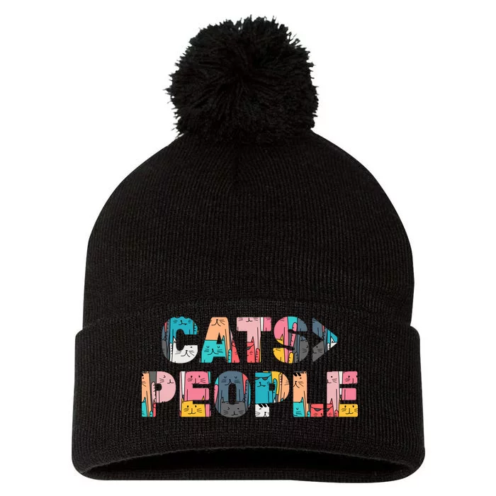 Cats Greater Than People Pom Pom 12in Knit Beanie