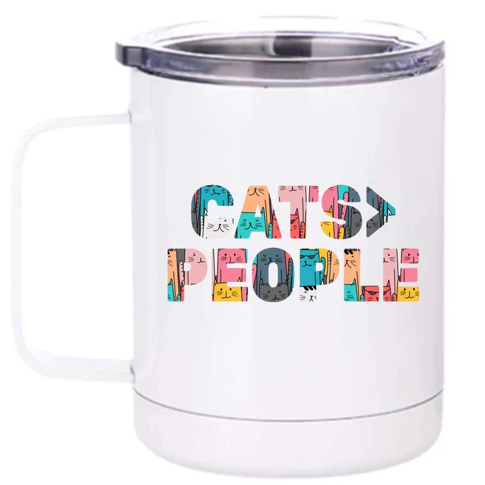 Cats Greater Than People Front & Back 12oz Stainless Steel Tumbler Cup