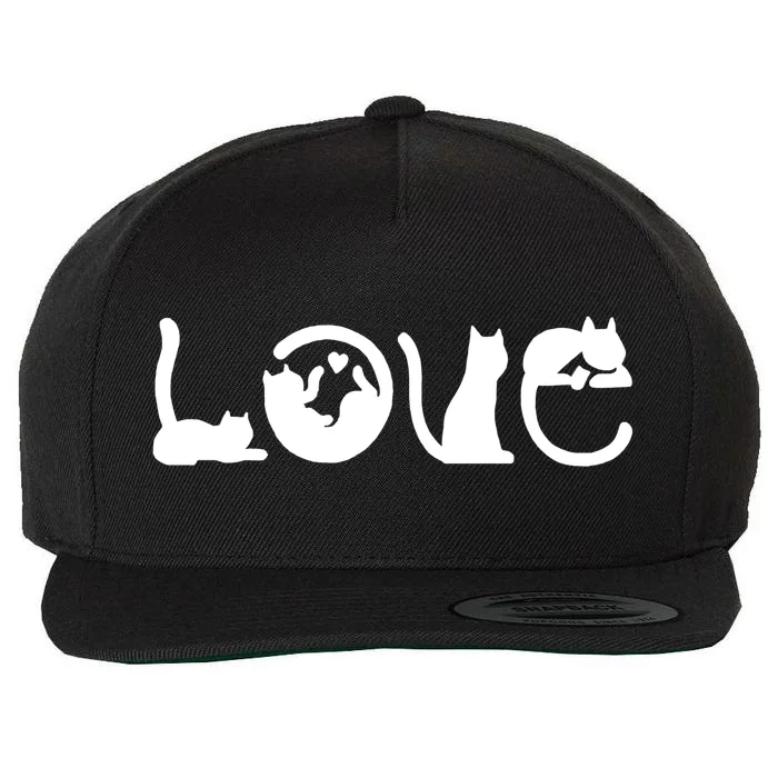 Cats Love Logo Wool Snapback Cap