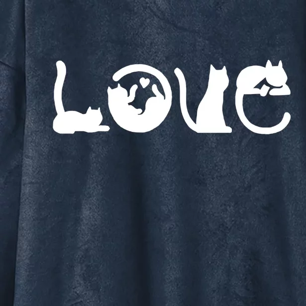 Cats Love Logo Hooded Wearable Blanket