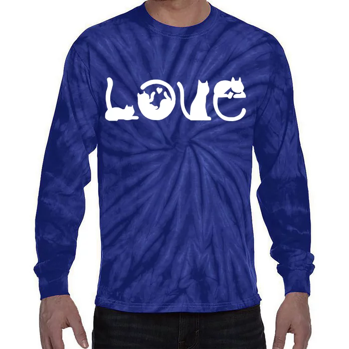 Cats Love Logo Tie-Dye Long Sleeve Shirt