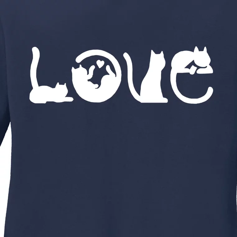 Cats Love Logo Ladies Long Sleeve Shirt