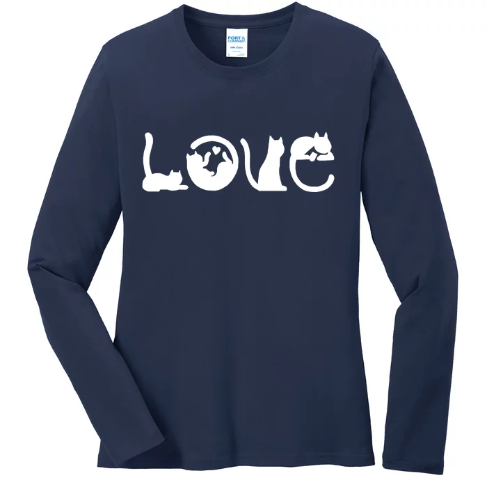 Cats Love Logo Ladies Long Sleeve Shirt