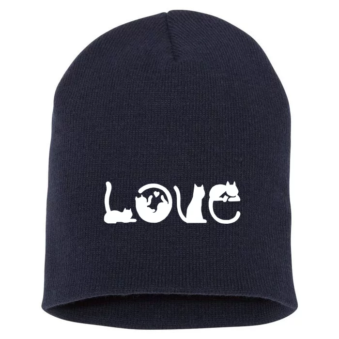 Cats Love Logo Short Acrylic Beanie