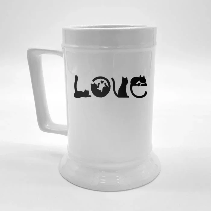 Cats Love Logo Front & Back Beer Stein