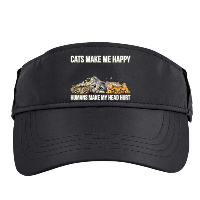 Cats Make Me Happy Humans Hurt My Head Adult Drive Performance Visor