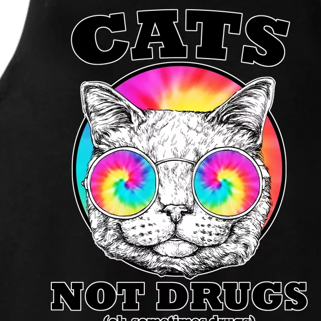 Cats Not Drugs Ok Sometimes Drugs Ladies Tri-Blend Wicking Tank