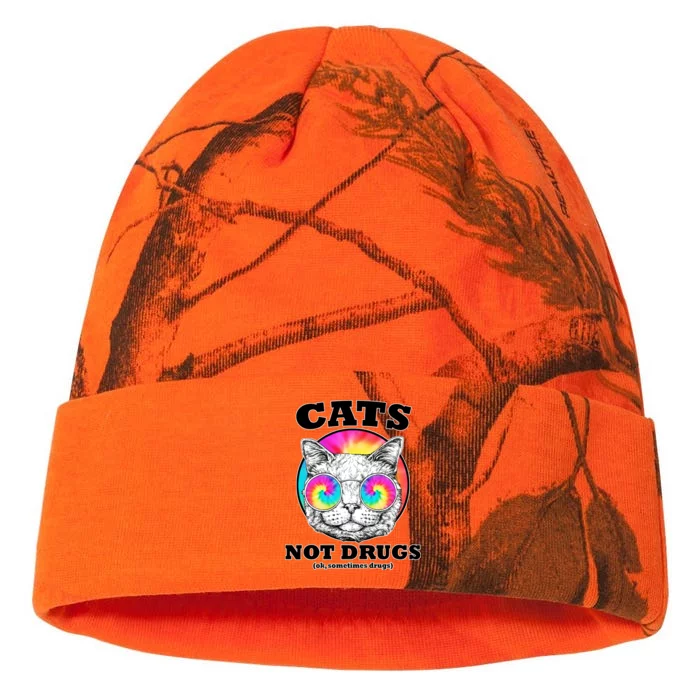 Cats Not Drugs Ok Sometimes Drugs Kati - 12in Camo Beanie