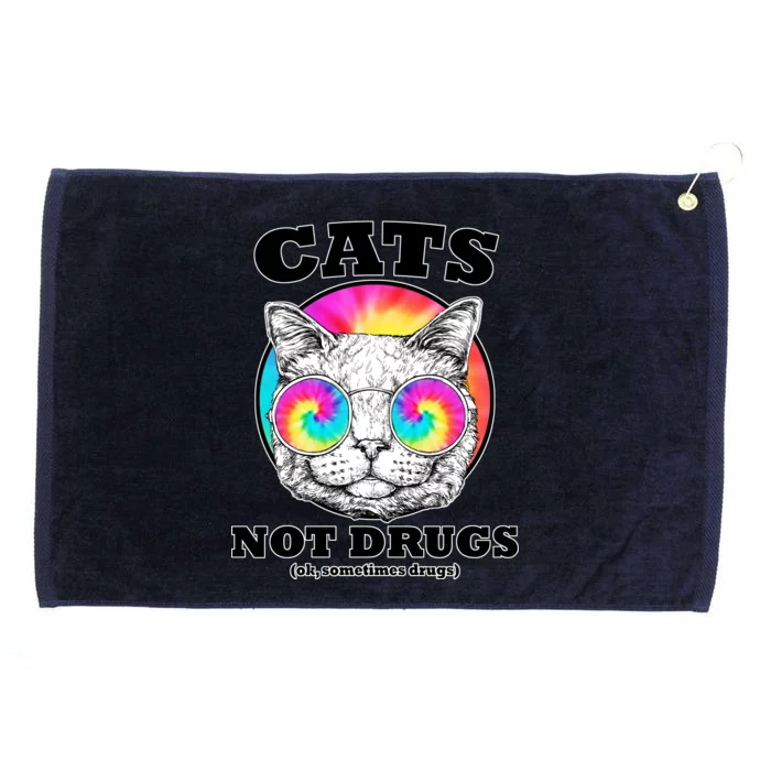 Cats Not Drugs Ok Sometimes Drugs Grommeted Golf Towel