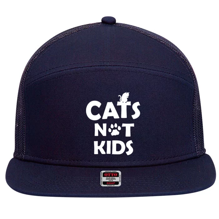 Cats Not Kids 7 Panel Mesh Trucker Snapback Hat