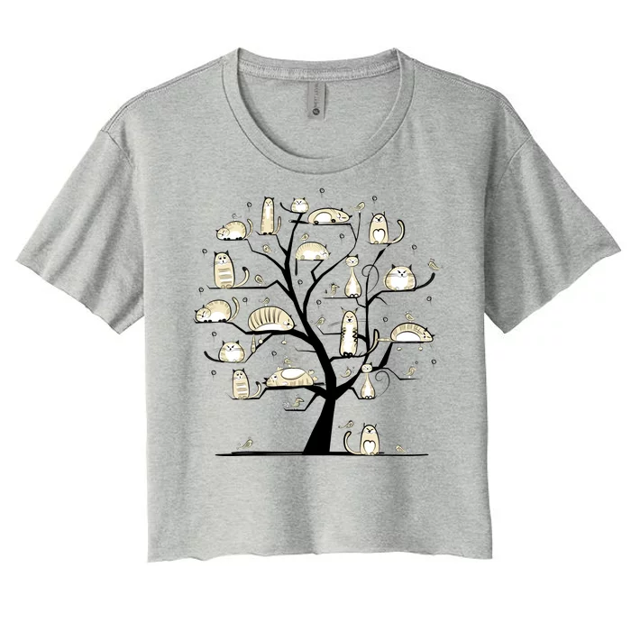 Cats On Trees Women's Crop Top Tee