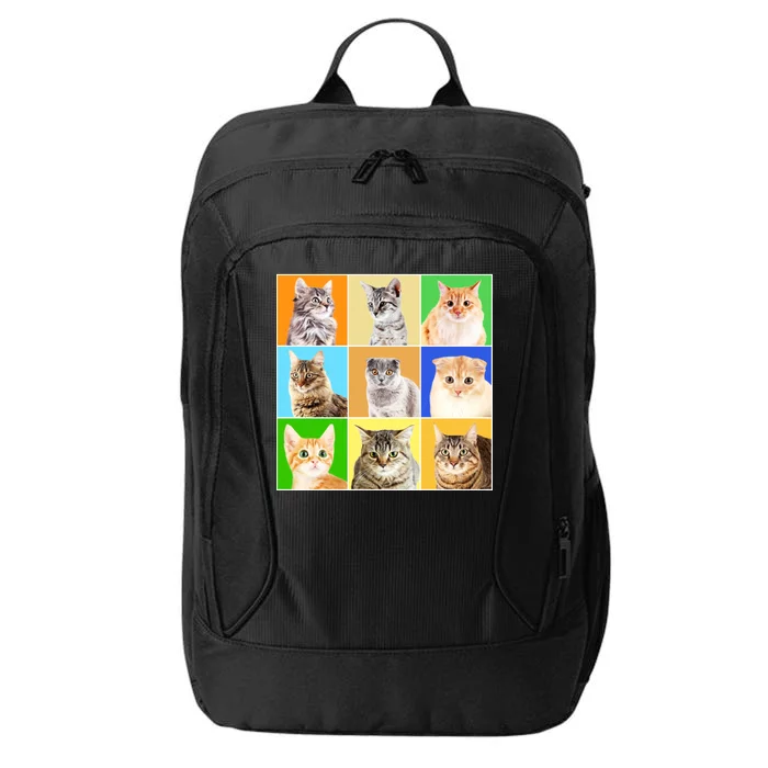 Cats Photo Portraits Collage City Backpack