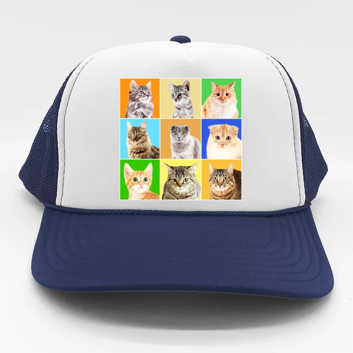 Cats Photo Portraits Collage Trucker Hat