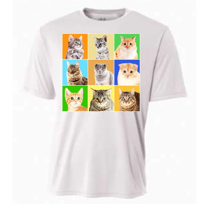 Cats Photo Portraits Collage Cooling Performance Crew T-Shirt