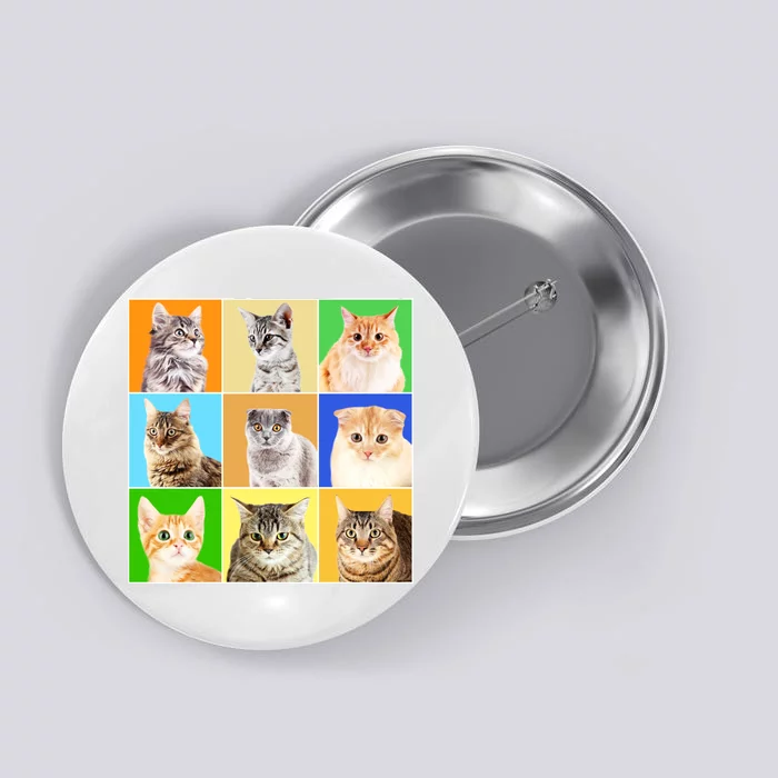 Cats Photo Portraits Collage Button