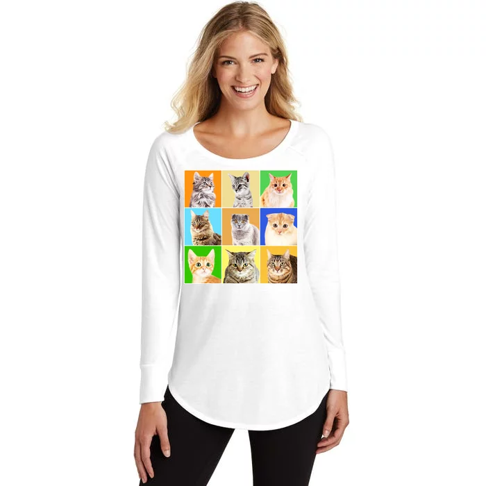 Cats Photo Portraits Collage Women's Perfect Tri Tunic Long Sleeve Shirt