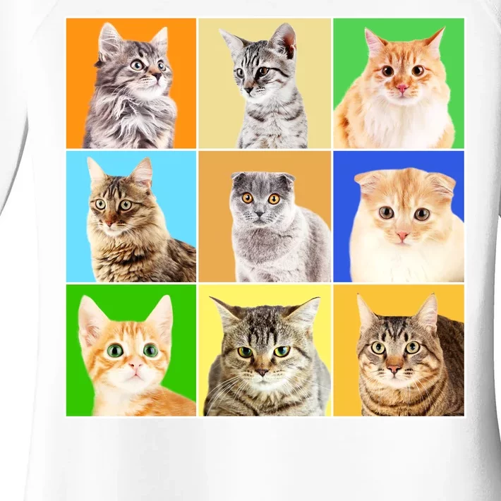 Cats Photo Portraits Collage Women's Perfect Tri Tunic Long Sleeve Shirt