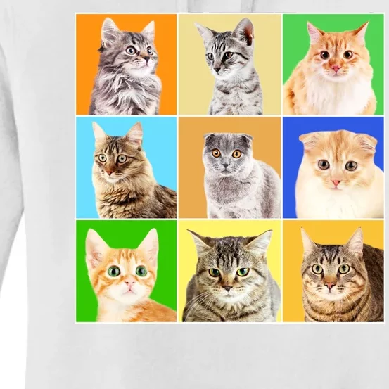 Cats Photo Portraits Collage Women's Pullover Hoodie