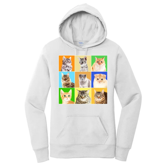 Cats Photo Portraits Collage Women's Pullover Hoodie