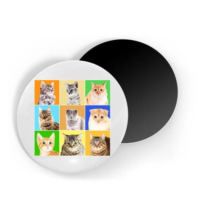 Cats Photo Portraits Collage Magnet