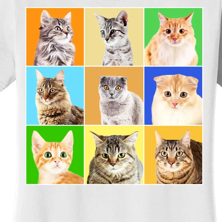 Cats Photo Portraits Collage Women's T-Shirt