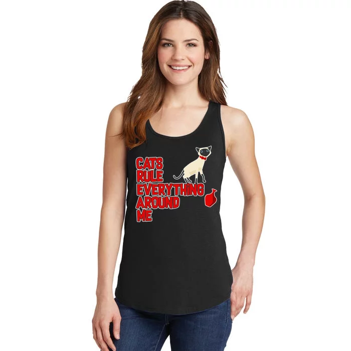 Cats Rule Everything Around Me Ladies Essential Tank