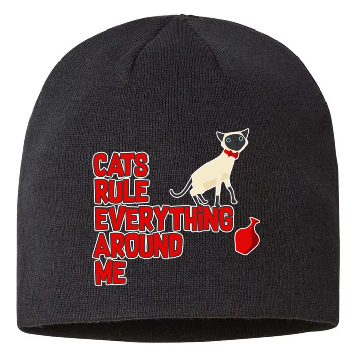 Cats Rule Everything Around Me 8 1/2in Sustainable Knit Beanie