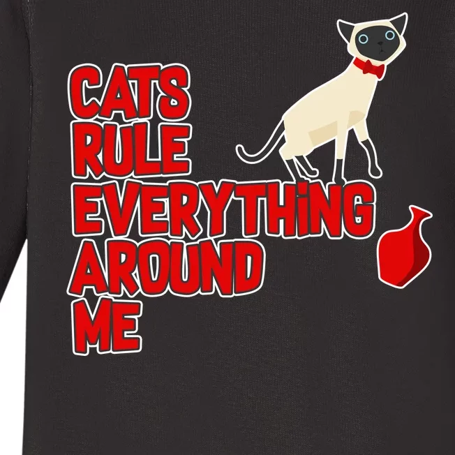 Cats Rule Everything Around Me Baby Long Sleeve Bodysuit