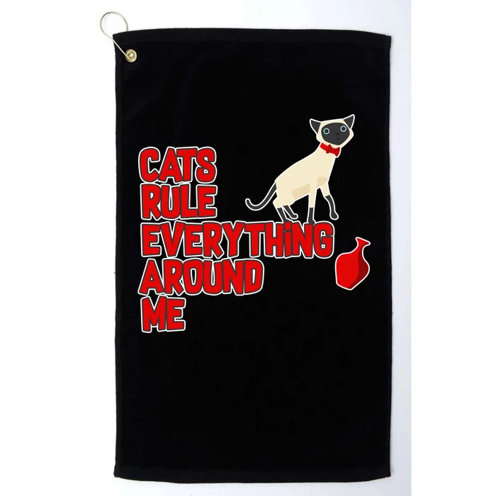 Cats Rule Everything Around Me Platinum Collection Golf Towel