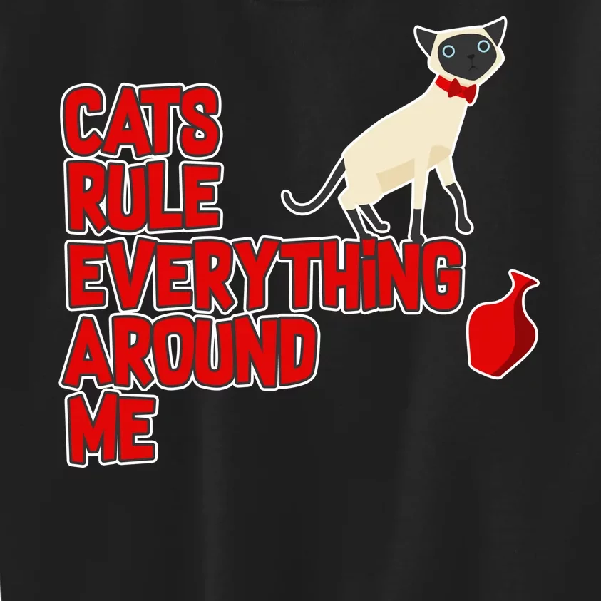 Cats Rule Everything Around Me Kids Sweatshirt