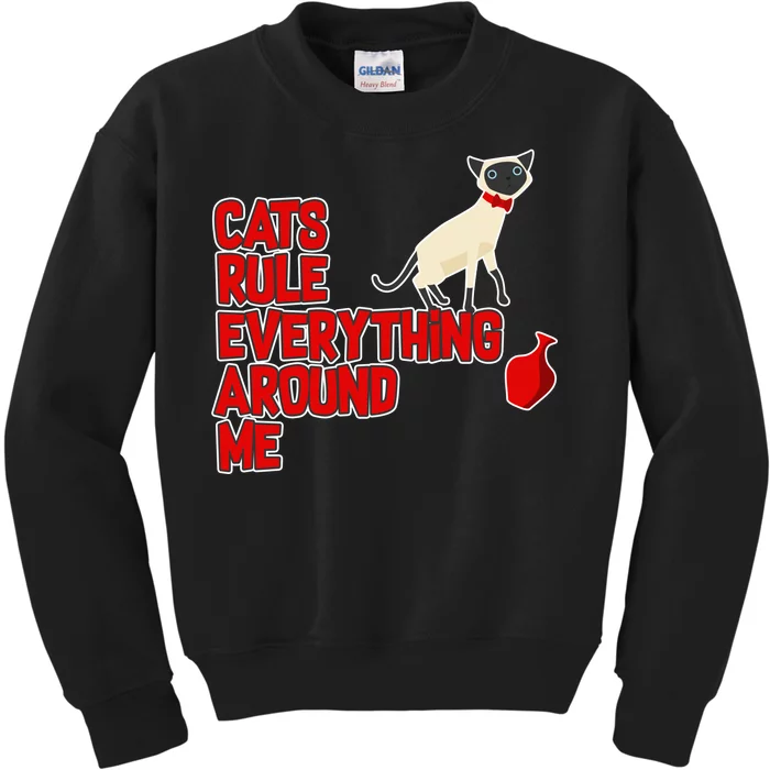 Cats Rule Everything Around Me Kids Sweatshirt