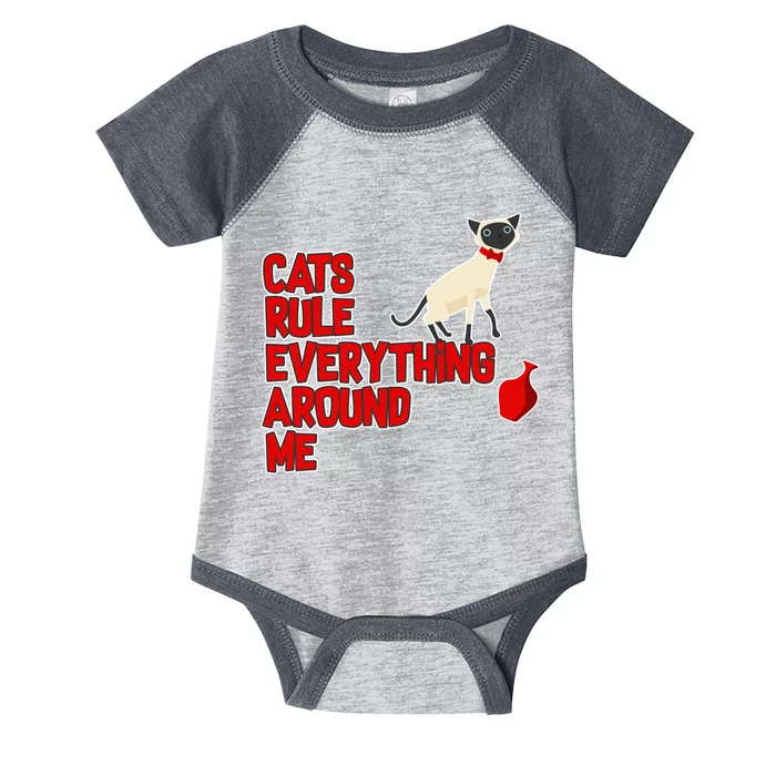 Cats Rule Everything Around Me Infant Baby Jersey Bodysuit