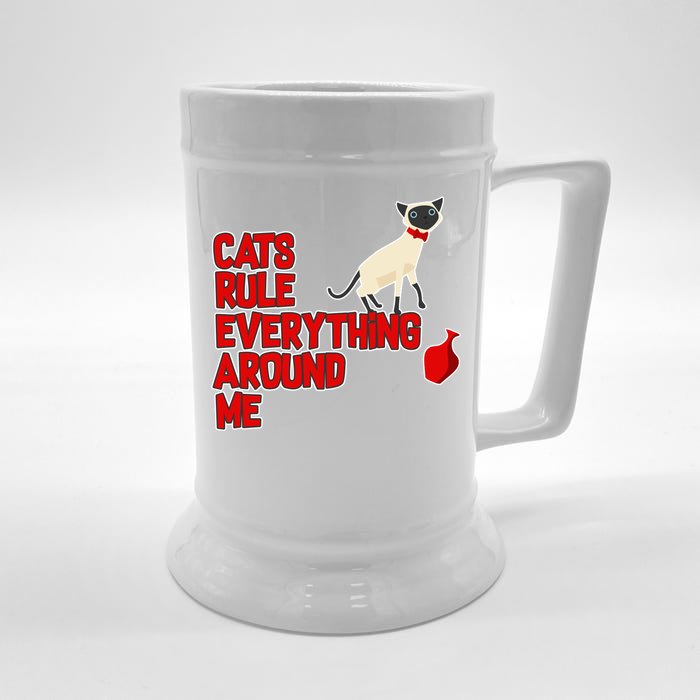 Cats Rule Everything Around Me Front & Back Beer Stein