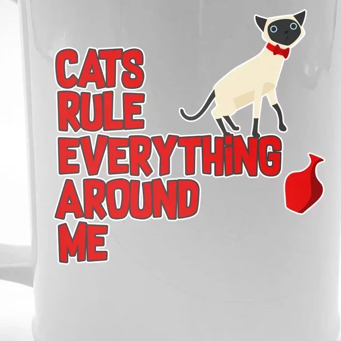 Cats Rule Everything Around Me Front & Back Beer Stein