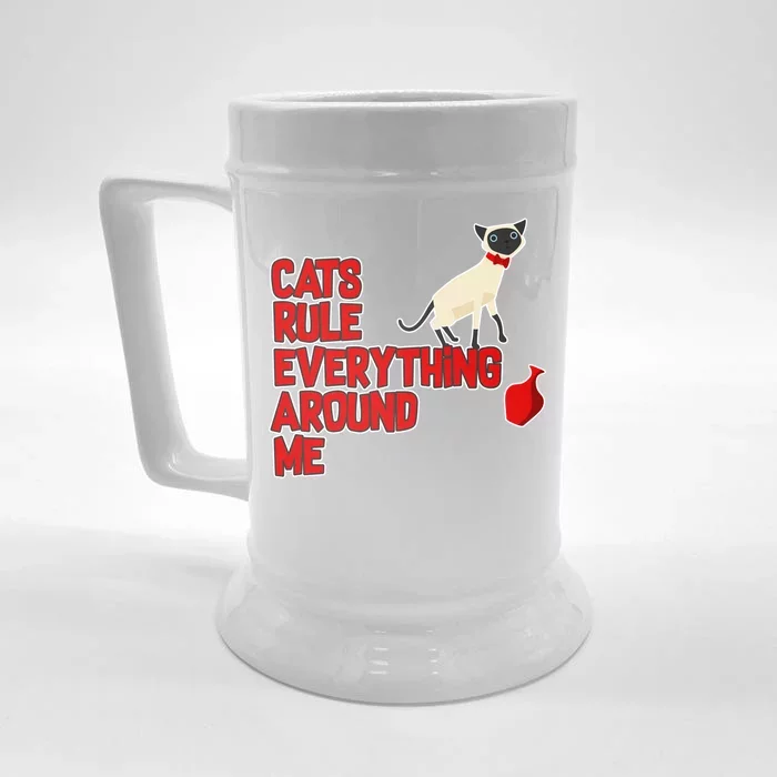 Cats Rule Everything Around Me Front & Back Beer Stein