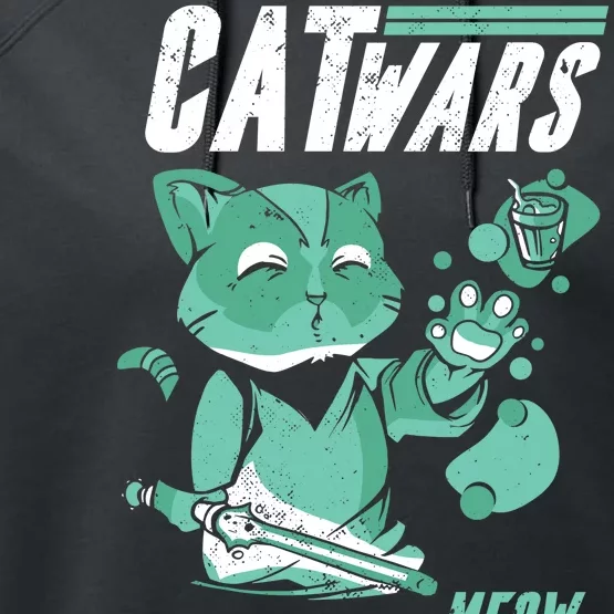 CatWars Funny Cat War Spoof Performance Fleece Hoodie