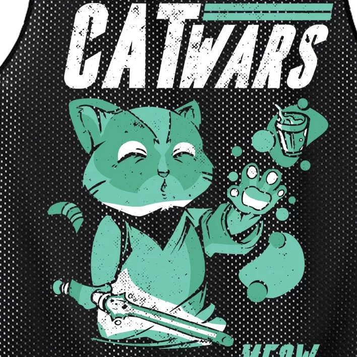 CatWars Funny Cat War Spoof Mesh Reversible Basketball Jersey Tank