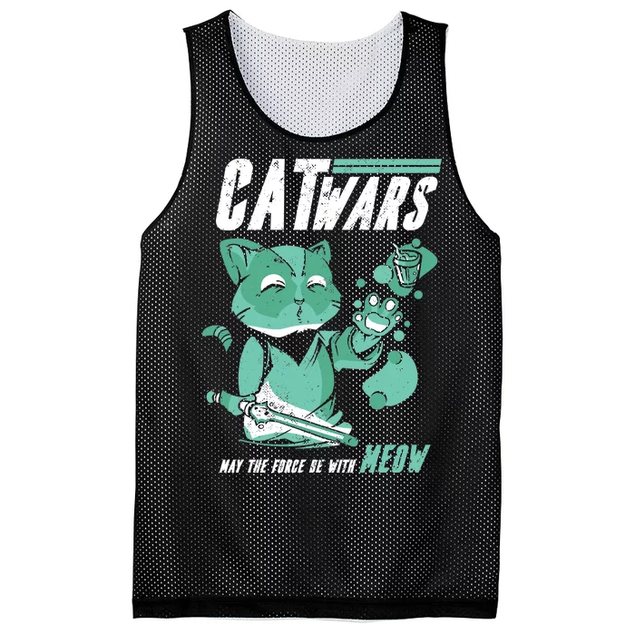 CatWars Funny Cat War Spoof Mesh Reversible Basketball Jersey Tank