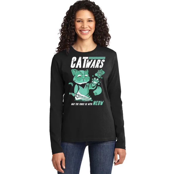 CatWars Funny Cat War Spoof Ladies Long Sleeve Shirt