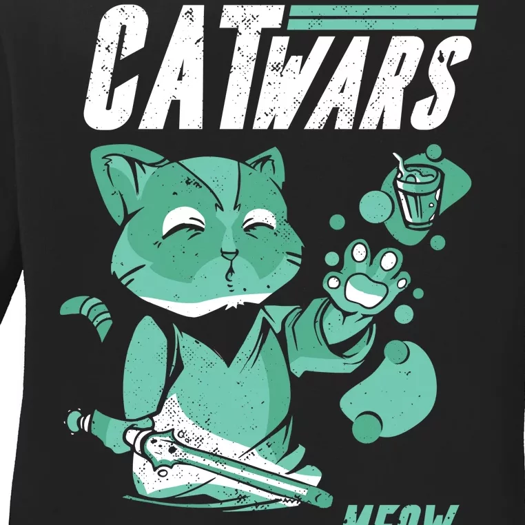 CatWars Funny Cat War Spoof Ladies Long Sleeve Shirt