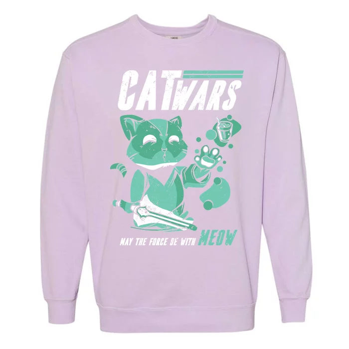 CatWars Funny Cat War Spoof Garment-Dyed Sweatshirt