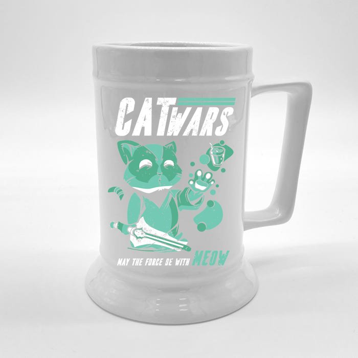 CatWars Funny Cat War Spoof Front & Back Beer Stein