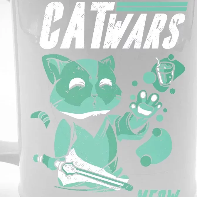 CatWars Funny Cat War Spoof Front & Back Beer Stein