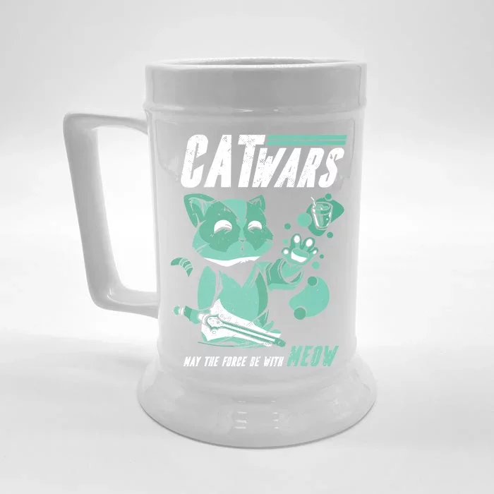 CatWars Funny Cat War Spoof Front & Back Beer Stein