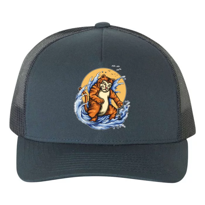 Catzilla Great Wave Yupoong Adult 5-Panel Trucker Hat