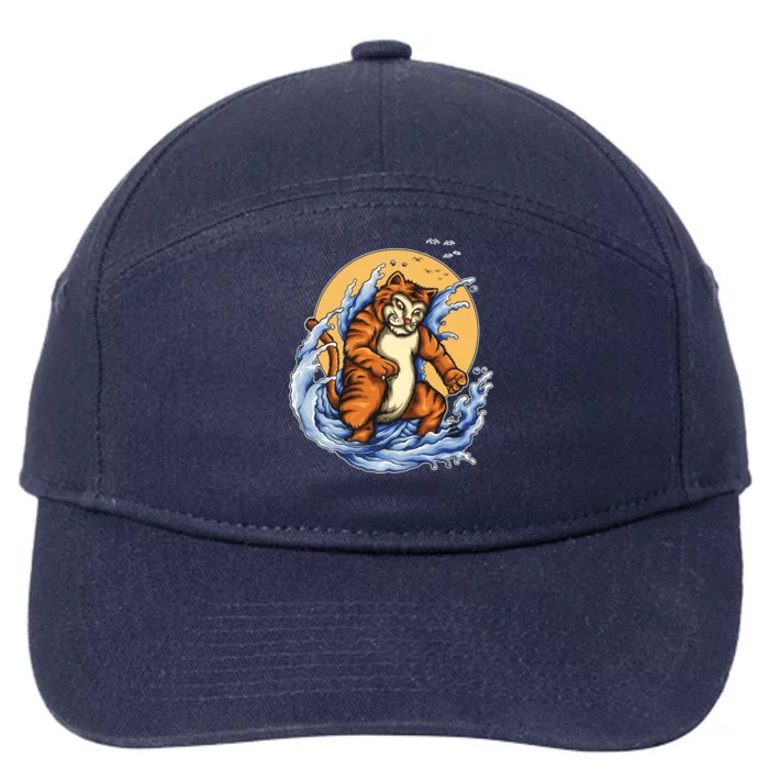 Catzilla Great Wave 7-Panel Snapback Hat