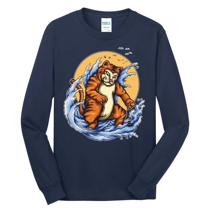 Catzilla Great Wave Tall Long Sleeve T-Shirt